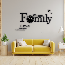  We Are Family Quote Clock – Handcrafted Wooden Wall Art