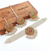  Regal Nauratan Multi-Stone Bridal Set with Pearl Adornments