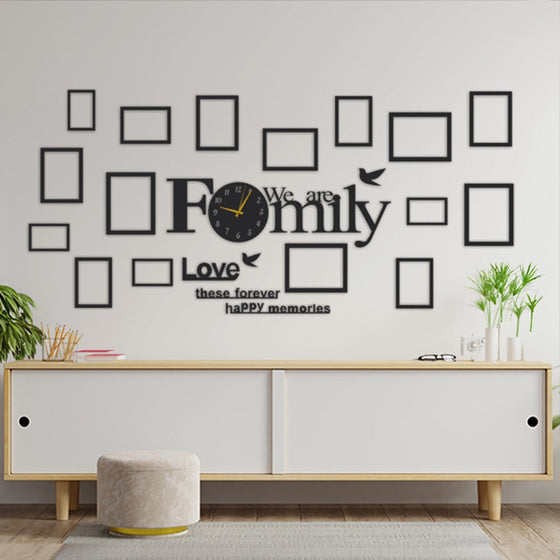 16-Photo Family Wall Clock – Wooden Clock of Love & Legacy