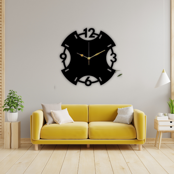 Modern X-Shaped Wooden Wall Clock – Minimalist Timepiece