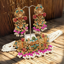  Pakistani Bridal Nauratan Jewelry Set – Choker & Earrings